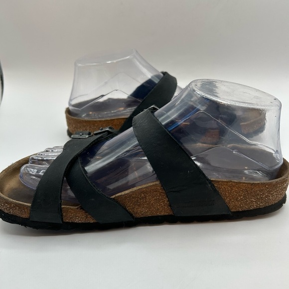 Birkenstock Franca Natural Leather Oiled Black Sandal Slides Size 37. US  6-6.5 - Picture 7 of 12